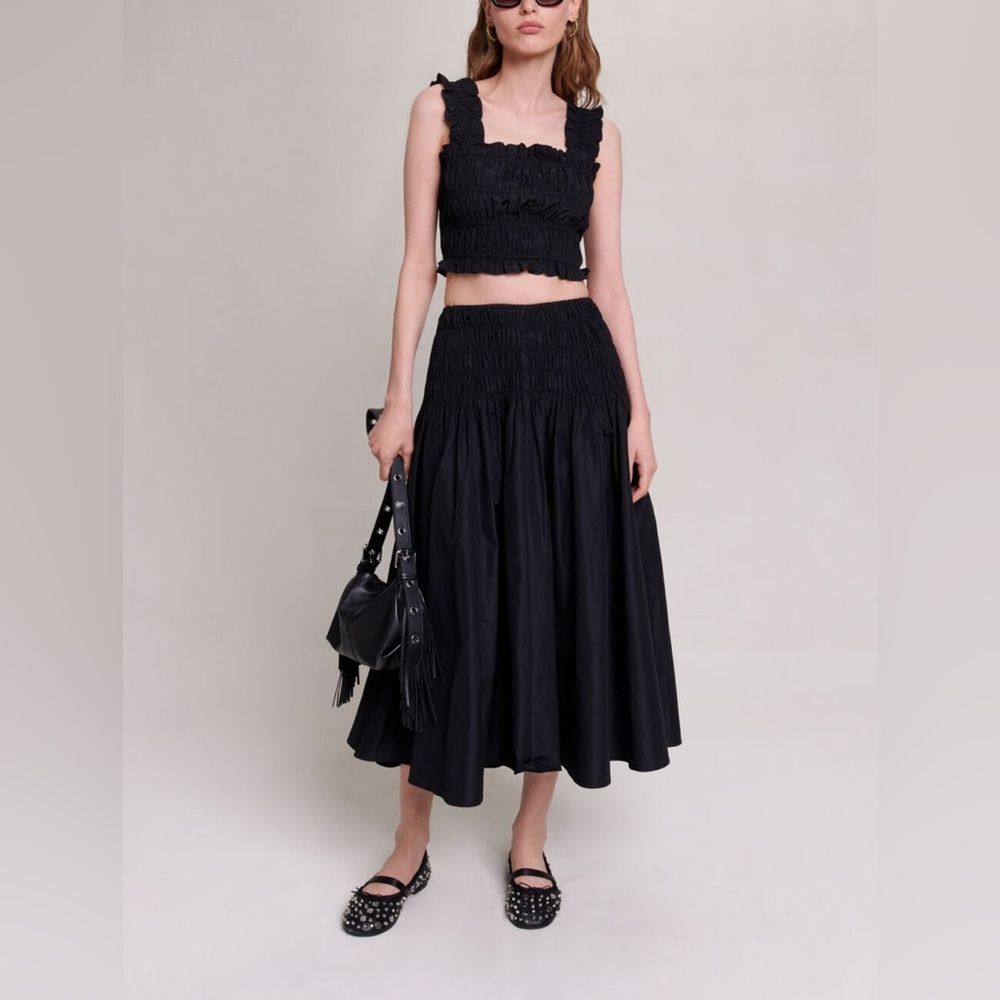 Maje Smocked Maxi Skirt - sz 40